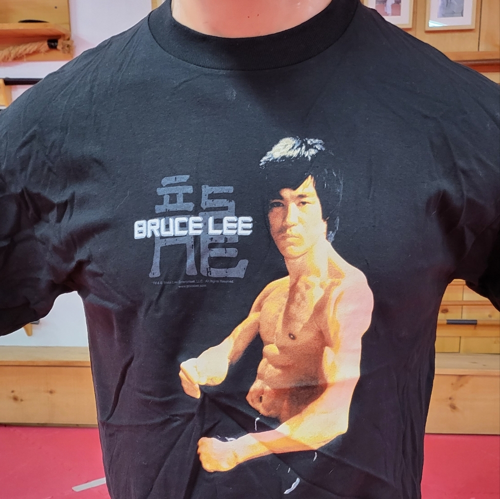 NOS Bruce Lee Tee Black 100%  Cotton Vintage Size Large